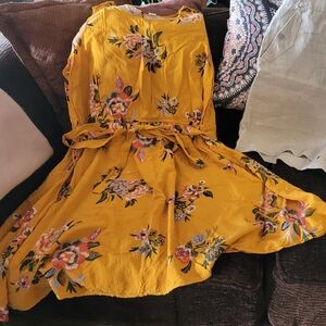 Old Navy Mustard Floral Dress